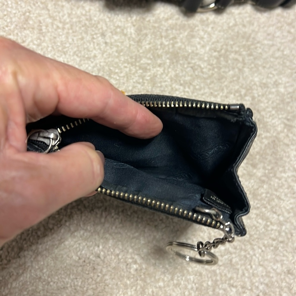 Coach Leather Black Shoulder Purse with Matching Coin Wallet - Picture 6 of 17